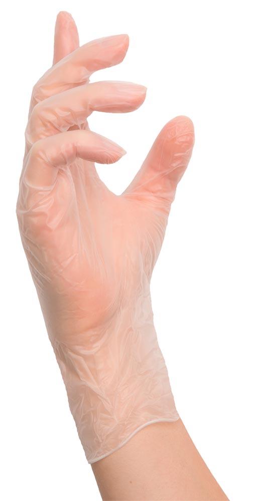 Vinyl-Einmalhandschuhe, transparent , Gr. XL, Box a 100 St.