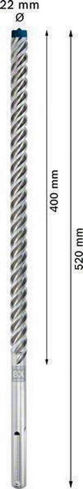 Hammerbohrer Expert SDS max-8X Ø 22 mm Arbeits-L.400 mm L.520 mm SDS-max 1 Stück Hammerbohrer Expert SDS max-8X Ø 22 mm Arbeits-L.400 mm L.520 mm SDS-max 1 Stück