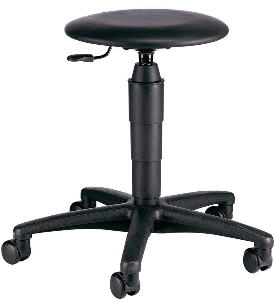 Drehhocker mit Rollen Kunstlederpolster schwarz Sitzhöhenverstellung 420-550 mm Drehhocker mit Rollen Kunstlederpolster schwarz Sitzhöhenverstellung 420-550 mm