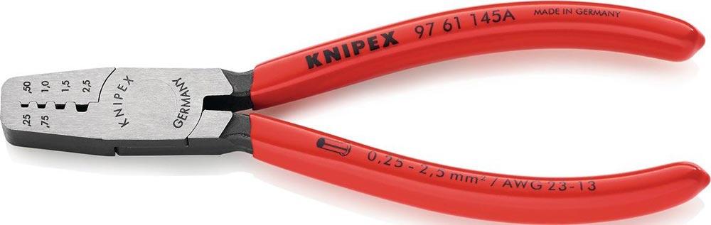 Aderendhülsenzange Gesamtlänge 145 mm 0,25 - 2,5 (AWG 23 - 13) mm poliert Comfort-Griffe Aderendhülsenzange Gesamtlänge 145 mm 0,25 - 2,5 (AWG 23 - 13) mm poliert Comfort-Griffe