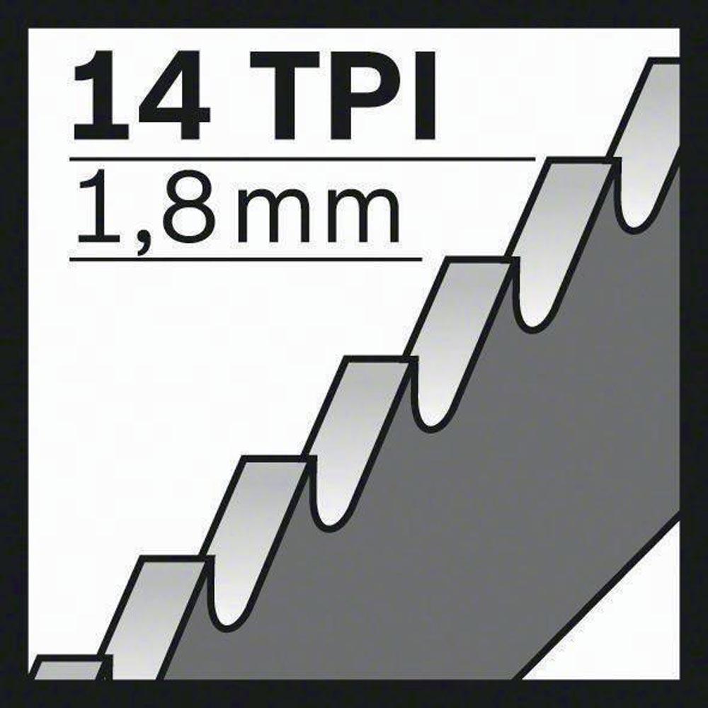 Säbelsägeblatt S 1122 BF Länge 225 mm Breite 19 mm Zahnteilung TPI 14 1,8 mm geschränkt, gefräst 5er Pack