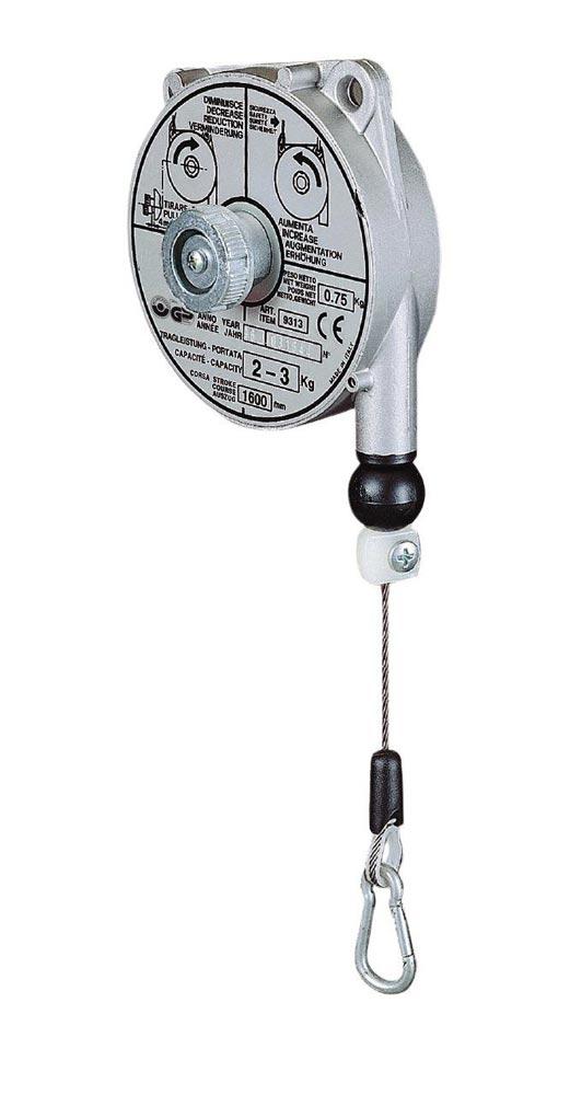 Federzug, Aluminium-Druckgussgehäuse, Traglast 1-2 kg, Seillänge 1,6 m