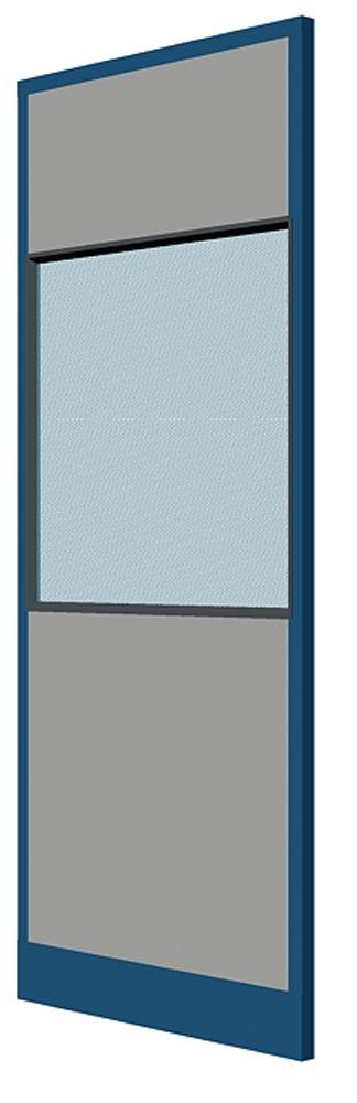 Sichtwandelement, Oberlichtwand, Breite 1000 mm, RAL 9002 grauweiß, Rahmen RAL 5010 enzianblau