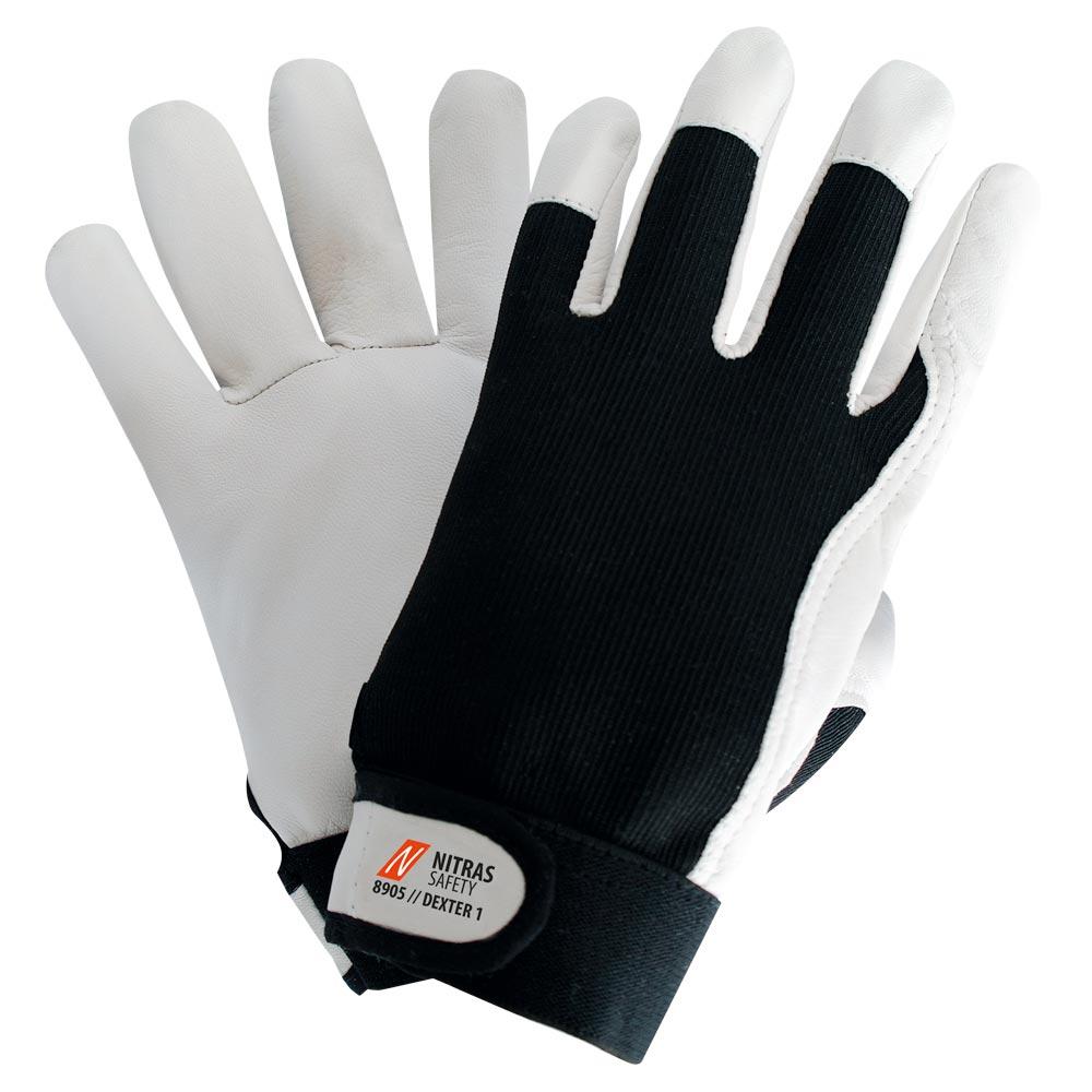 Mechanikerhandschuhe, grau,  Textilrücken, schwarz, Gr. 11