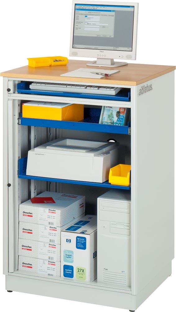 EDV-Schrank ohne Monitorgehäuse, stationär BxTxH 720x660x1100 mm, RAL 7035/5010
