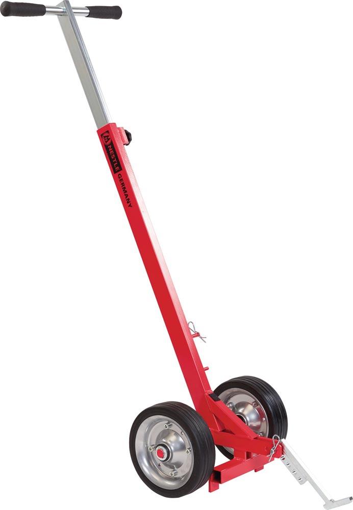 Kanaldeckelheber Länge 980-1480 mm fahrbar rot pulverbeschichtet