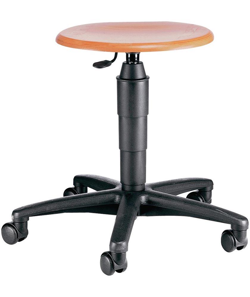 Drehhocker mit Rollen Buche natur Sitzhöhenverstellung 420-550 mm Drehhocker mit Rollen Buche natur Sitzhöhenverstellung 420-550 mm