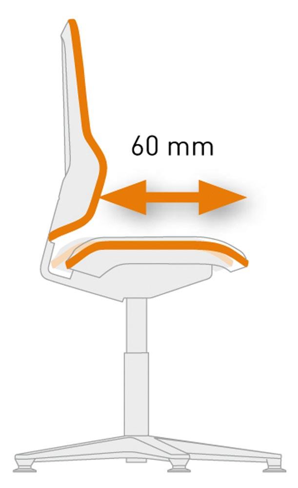 Arbeitsdrehstuhl, Permanentkontakt, mit Rollen, Flexband grau, Basisstuhl ohne Polster, Sitz Höhe 450-620 mm, DIN 68877 Arbeitsdrehstuhl, Permanentkontakt, mit Rollen, Flexband grau, Basisstuhl ohne Polster, Sitz Höhe 450-620 mm, DIN 68877