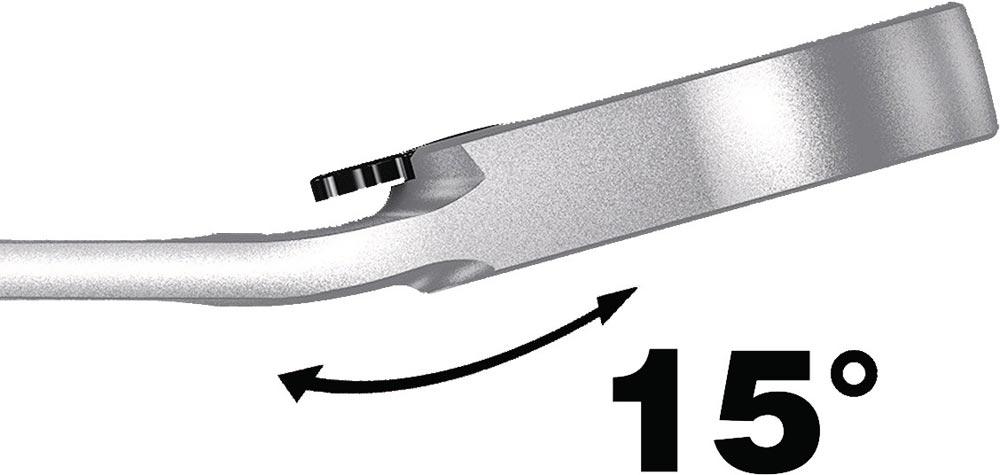 Maulringratschenschlüssel Joker Schlüsselweite 18 mm Länge 234 mm umschaltbar, Ringseite 15 