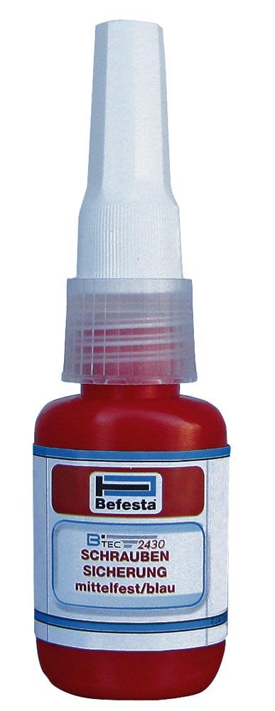 Schraubensicherung Btec 2430, 10 ml-Flasche, mittelfest, Edelstahl, blau