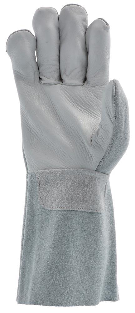 Schweißerschutz-Handschuhe Argon, Nappaleder, Farbe natur/grau, 350 mm lang, Gr. 10