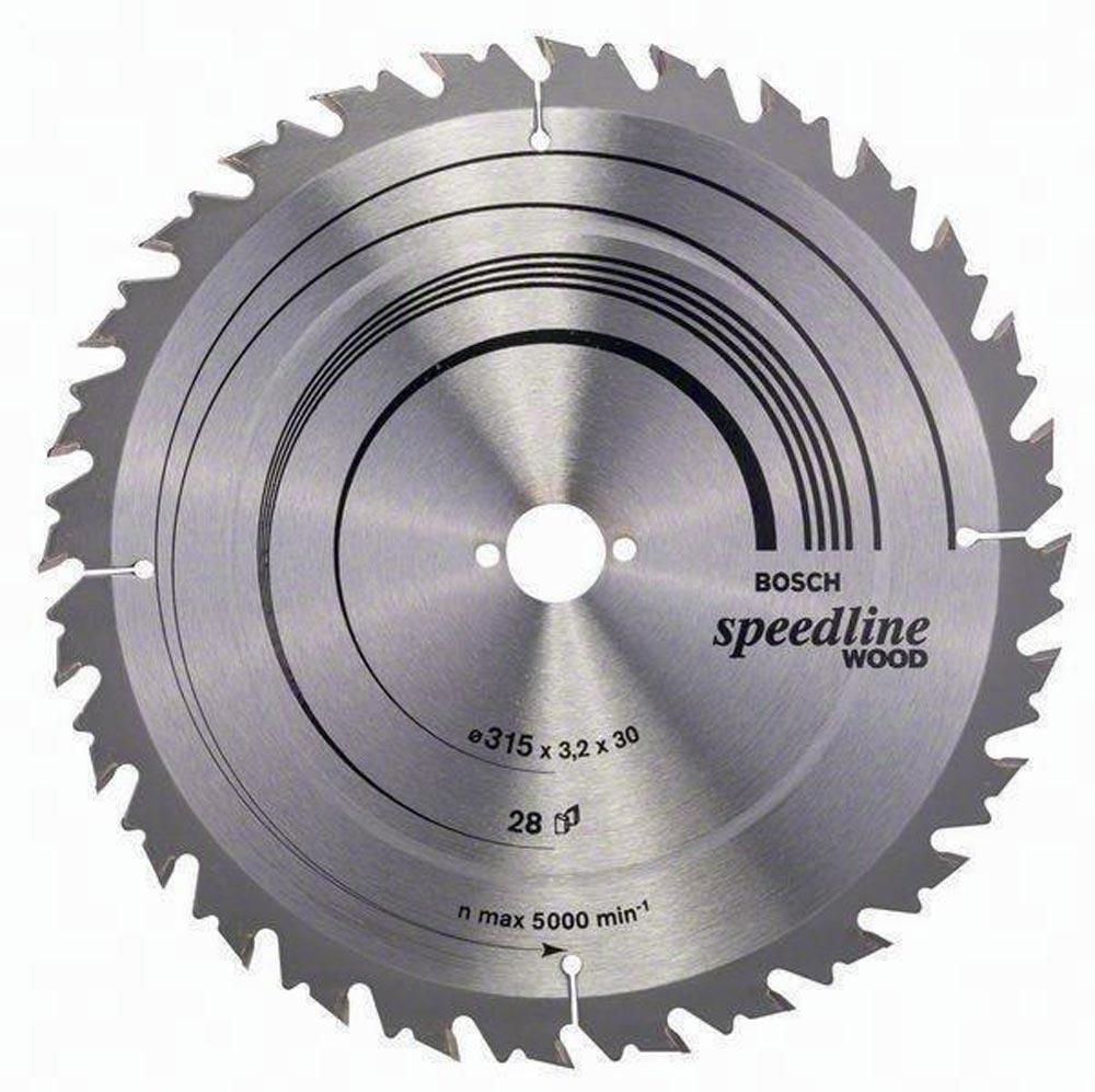 Kreissägeblatt Außen-Ø 315 mm Zähnezahl 28 WZ Bohrung 30 mm Schnittbreite 3,2 mm HM