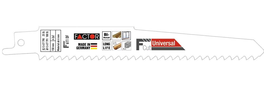 Säbelsägeblätter 150 mm für Holz/Metall Bi-Metall Pack a 100 St. F 611 DF Säbelsägeblätter 150 mm für Holz/Metall Bi-Metall Pack a 100 St. F 611 DF