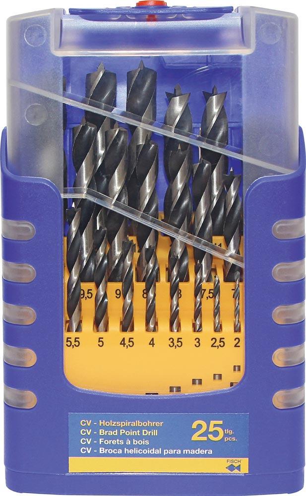 Holzspiralbohrersatz 012K 25-teilig Ø 1 - 13 mm 0,5mm steigend CV-Stahl Holzspiralbohrersatz 012K 25-teilig Ø 1 - 13 mm 0,5mm steigend CV-Stahl
