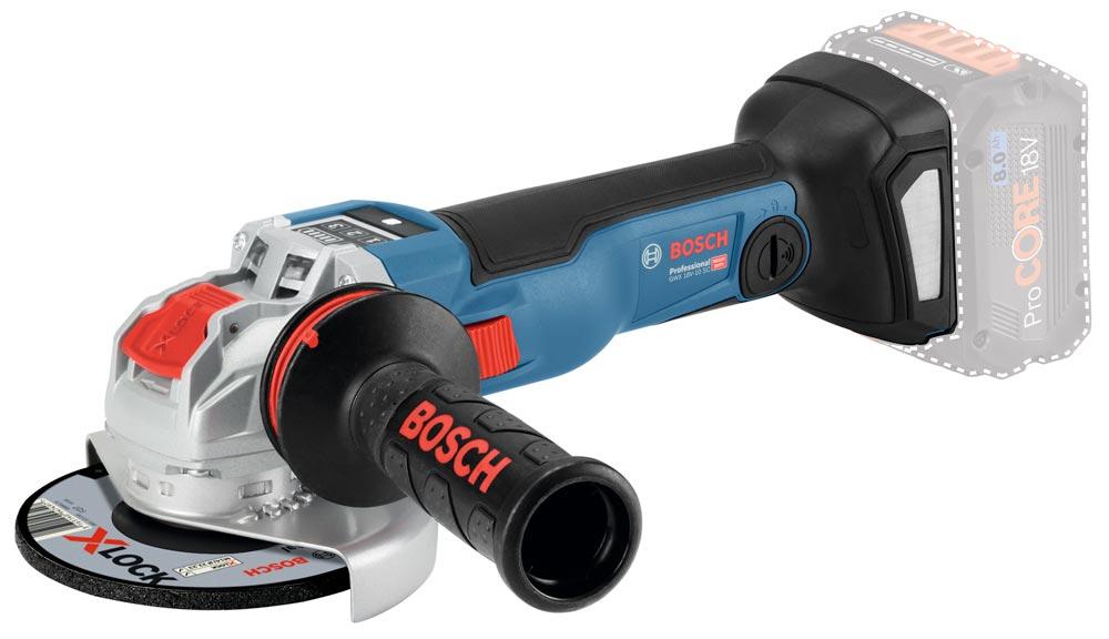 BOSCH Akku-Winkelschleifer mit X-LOCK GWX 18V-10 SC (125mm) (o. Akku/Ladegerät) in L-Boxx + Connectivity-Modul