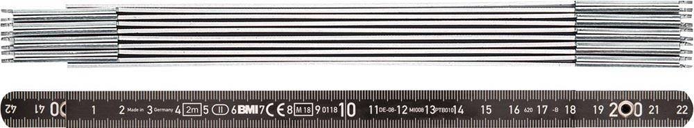 Gliedermaßstab Länge 2 m Breite 14 mm mm/ mm EG II Aluminium schwarz