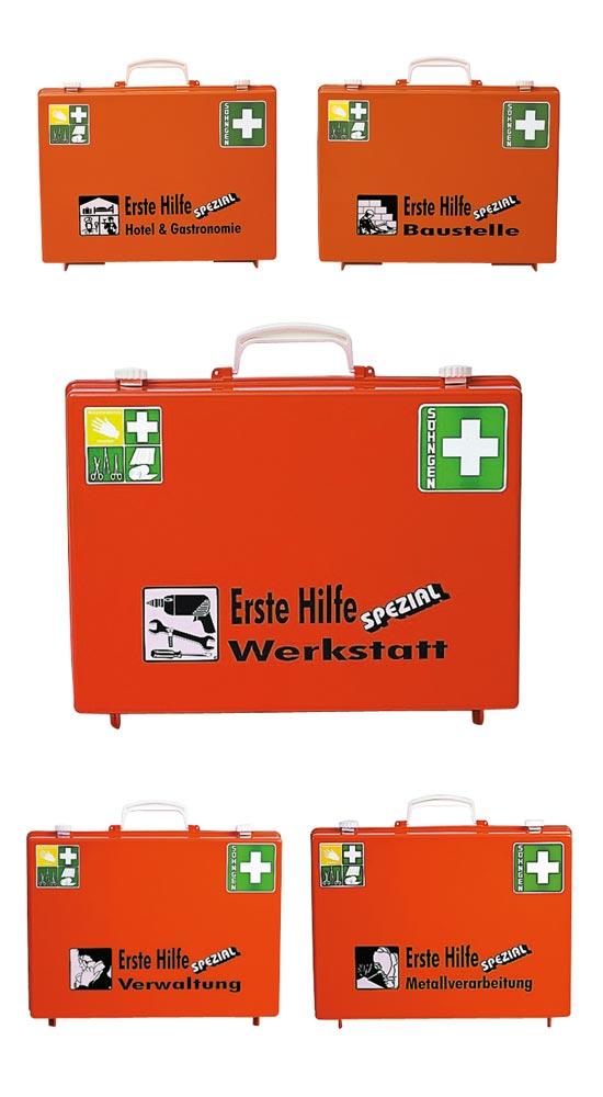 Erste Hilfe Koffer Beruf SPEZIAL Werkstatt B400xH300xT150ca.mm orange