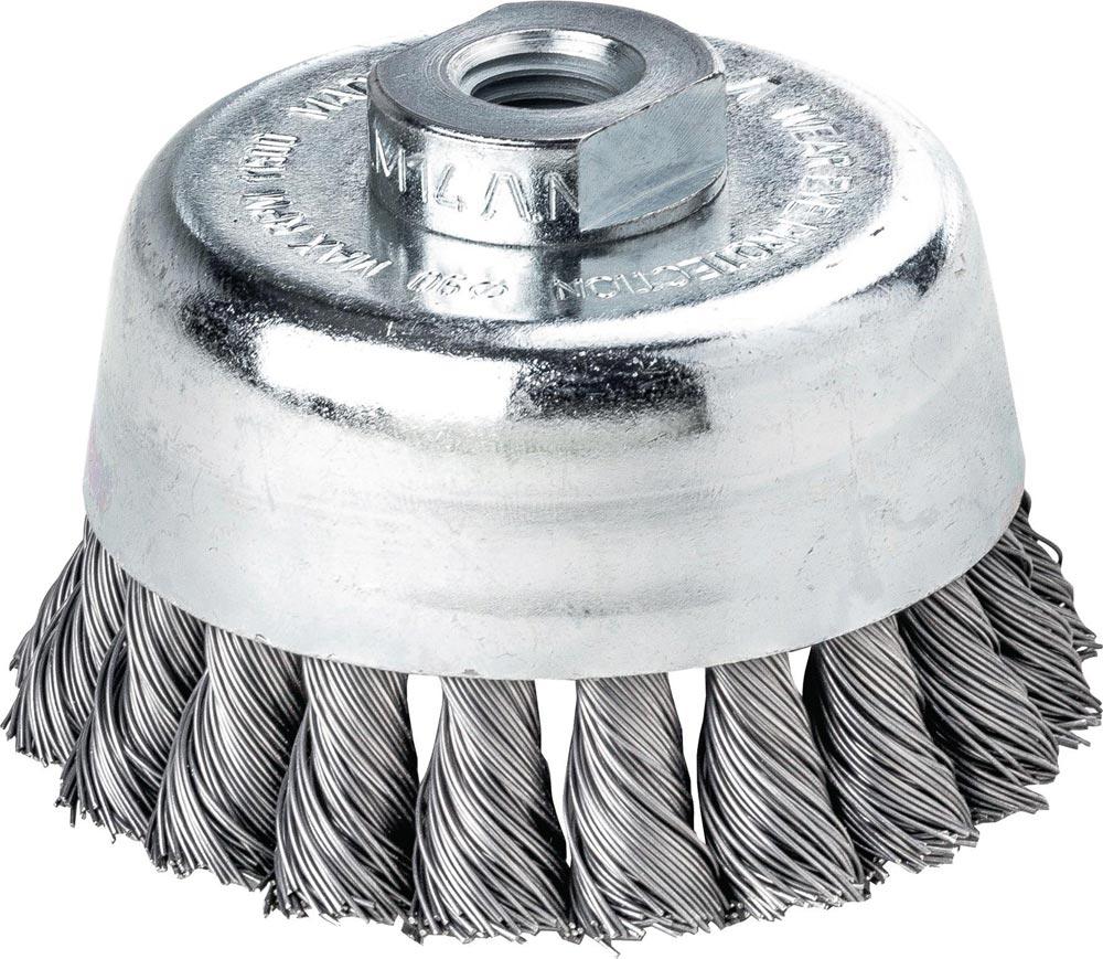 Topfbürste Ø 65 mm M14 Drahtstärke 0,5 mm Stahl 12500 min- Topfbürste Ø 65 mm M14 Drahtstärke 0,5 mm Stahl 12500 min-