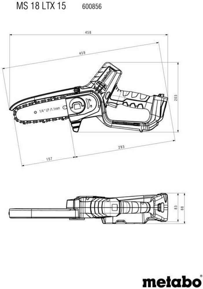 METABO Akku Kettensäge MS 18 LTX BL 25 (ohne Akku/Ladegerät)