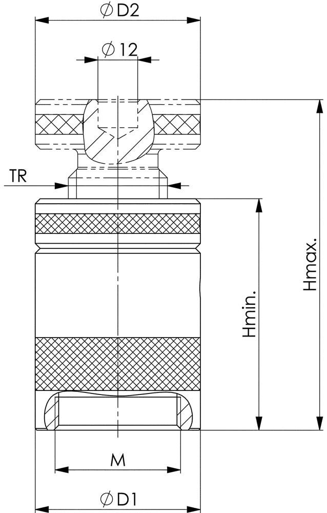 Schraubbock Nr. 6400 Größe 100 mit flacher Auflage Höhe 70 - 100 mm