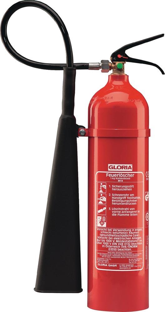 Kohlendioxidfeuerlöscher 2 kg 34 B mit Wandhalter Kohlendioxidfeuerlöscher 2 kg 34 B mit Wandhalter