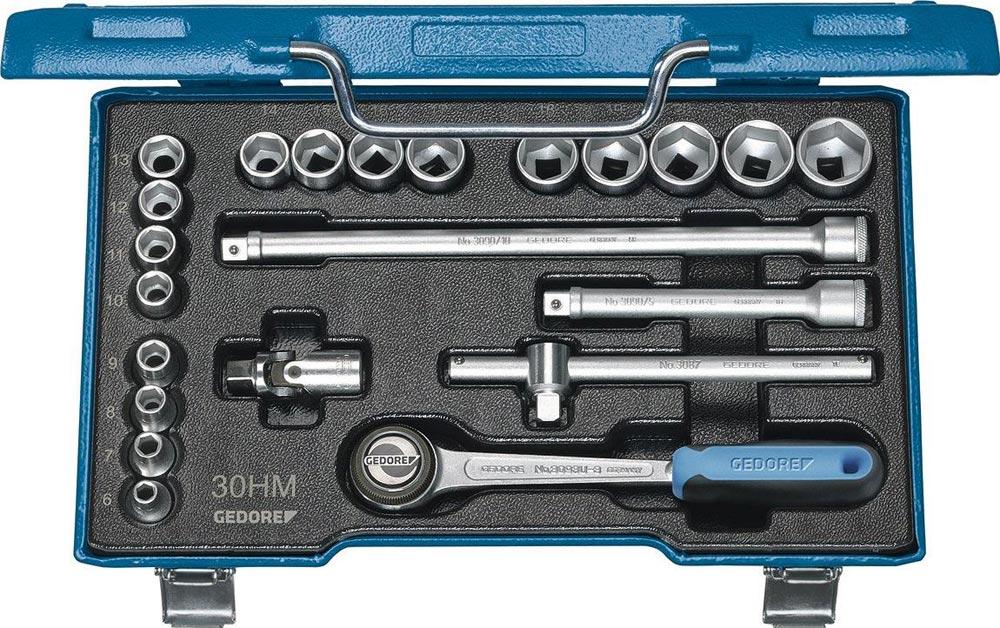Steckschlüsselsatz 30 HMU-10 22-teilig 3/8 Schlüsselweiten 6-22 mm Anzahl Zähne 32 6-Kant Steckschlüsselsatz 30 HMU-10 22-teilig 3/8 Schlüsselweiten 6-22 mm Anzahl Zähne 32 6-Kant