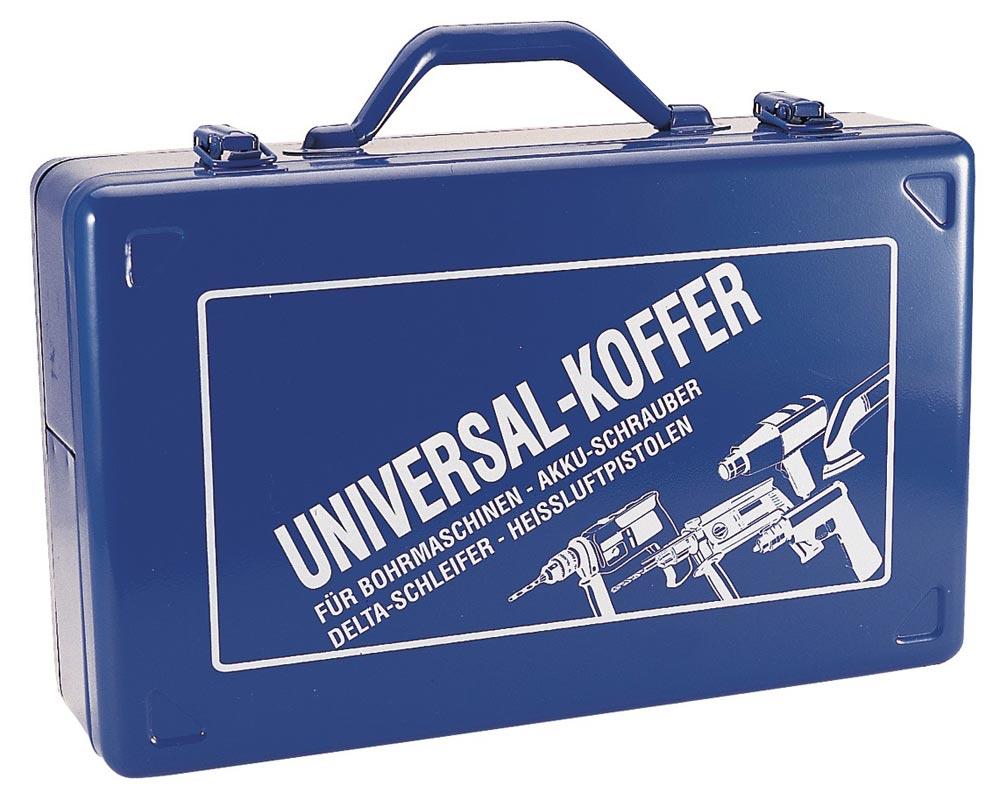 Werkzeugmaschinenkoffer B390xT240xH140mm Schaumstoffeinlage für Schwingschleifer Stahlblech blau