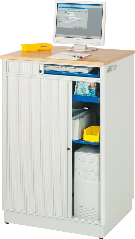 EDV-Schrank ohne Monitorgehäuse, stationär BxTxH 720x660x1100 mm, RAL 7035/5010