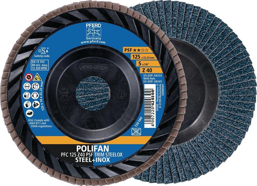 Fächerscheibe TRIM STEELOX Ø 125 mm Körnung 40 konisch Zirkonkorund Z