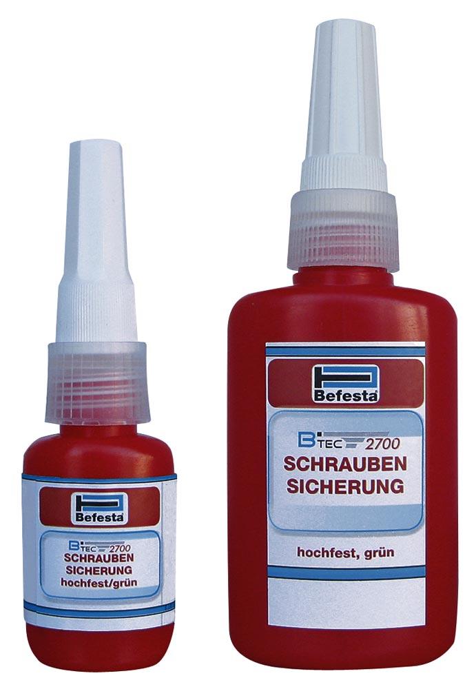Schraubensicherung Btec 2700, 10 ml-Flasche, hochfest, Edelstahl, grün