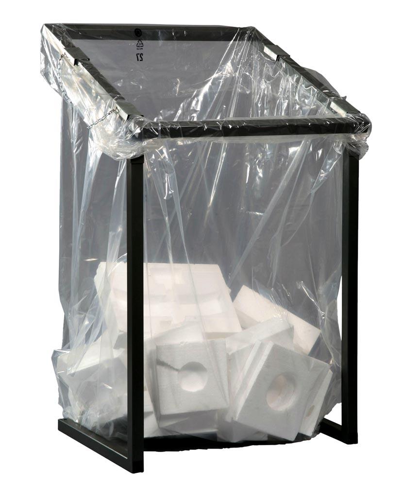 Styropor-Müllsackständer, stationär, Quadratrohr, steckbar, für 1000 l Säcke, eisenglimmer, BxTxH 730x695x950/1230 mm