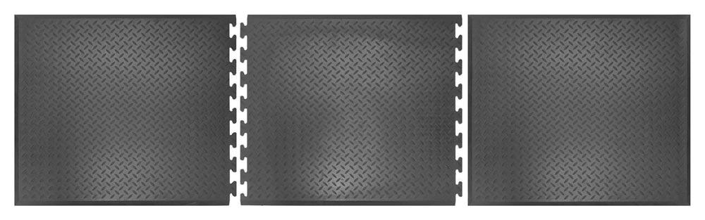 Arbeitplatzmatte aus SBR/NBR-Gummi, Mittelstück, LxB 800x700 mm, Stärke 12,5 mm, R9, schwarz