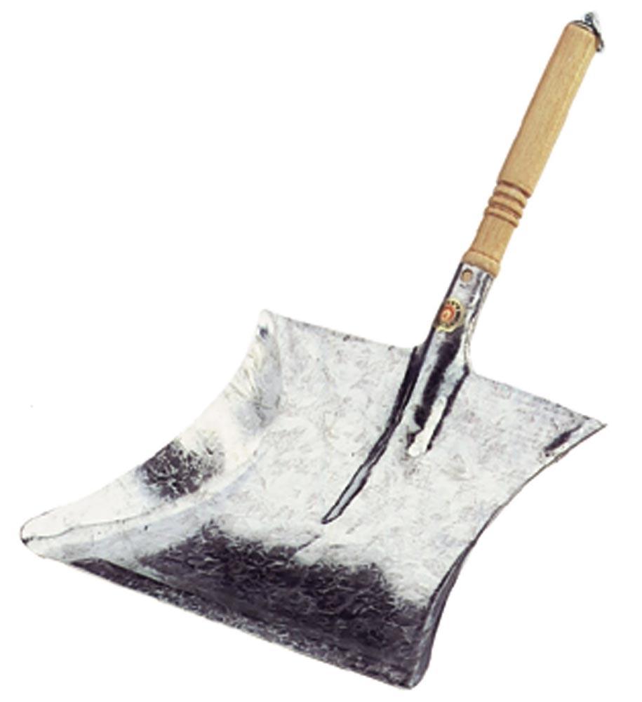 Kehrschaufel mit Holzgriff Metall verzinkt Blatt L260xB280 mm