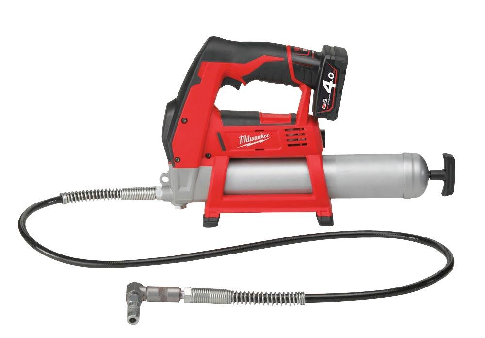 MILWAUKEE Akku-Fettpresse M12 GG/4.0 Ah 12,0 V (4,0 Ah), Akku/Ladegerät/Tasche