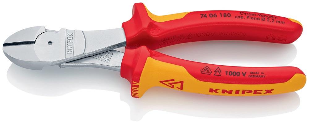 Kraftseitenschneider Länge 180 mm VDE Form 0 Mehrkomponenten-Hüllen