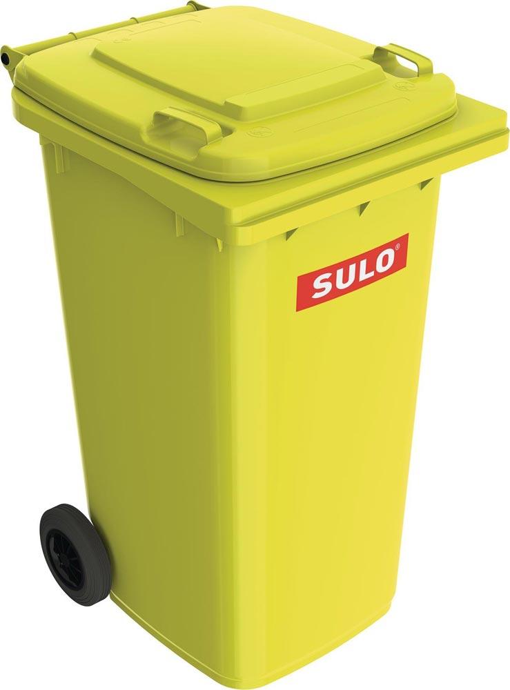Müllgroßbehälter 240 l HDPE gelb fahrbar, nach EN 840