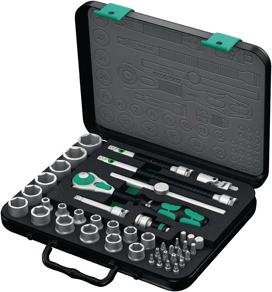 Steckschlüsselsatz 8100 SB2 Zyklop 43-teilig 3/8  Schlüsselweiten 6-24 mm Anzahl Zähne 72 6-Kant Steckschlüsselsatz 8100 SB2 Zyklop 43-teilig 3/8  Schlüsselweiten 6-24 mm Anzahl Zähne 72 6-Kant