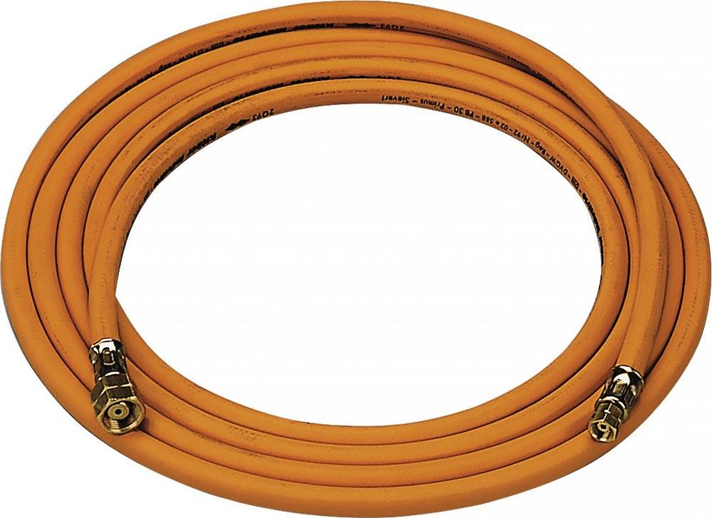 Propangasschlauch 4x4mm G3/8 LH x G3/8 LH Hochdruck Länge 2 m Propangasschlauch 4x4mm G3/8 LH x G3/8 LH Hochdruck Länge 2 m