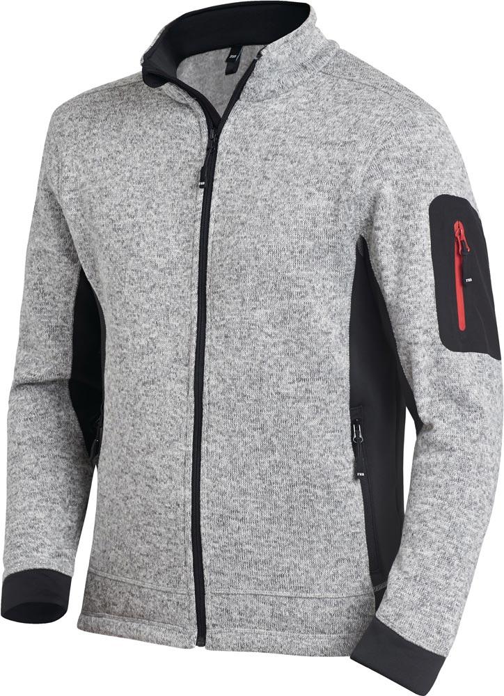 Strick-Fleecejacke CHRISTOPH Größe M grau/schwarz