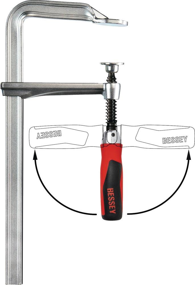 Ganzstahlschraubzwinge GZ-KG Spannweite 500 mm Ausladung 120 mm 2-K-Klappgriff Ganzstahlschraubzwinge GZ-KG Spannweite 500 mm Ausladung 120 mm 2-K-Klappgriff