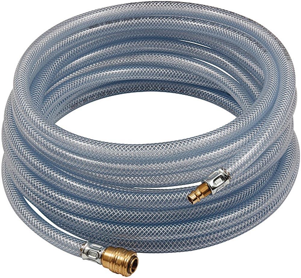 PVC-Druckluftschlauchset Innen-Ø 6 mm Außen-Ø 12 mm Länge 10 m Schnellverschlusskupplung DN 7,2 PVC-Druckluftschlauchset Innen-Ø 6 mm Außen-Ø 12 mm Länge 10 m Schnellverschlusskupplung DN 7,2
