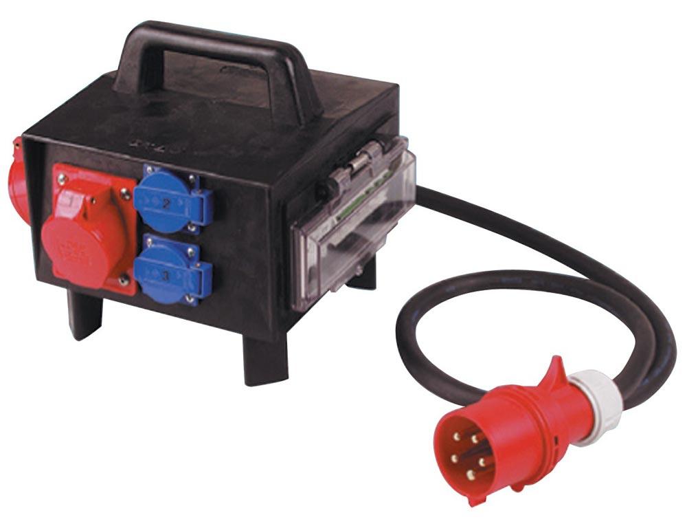 Vollgummikleinverteiler CEE-32 A, 5-polig 1xCEE 32 A, 2xCEE 16 A, 3x230V 5 x 6 mm Vollgummikleinverteiler CEE-32 A, 5-polig 1xCEE 32 A, 2xCEE 16 A, 3x230V 5 x 6 mm