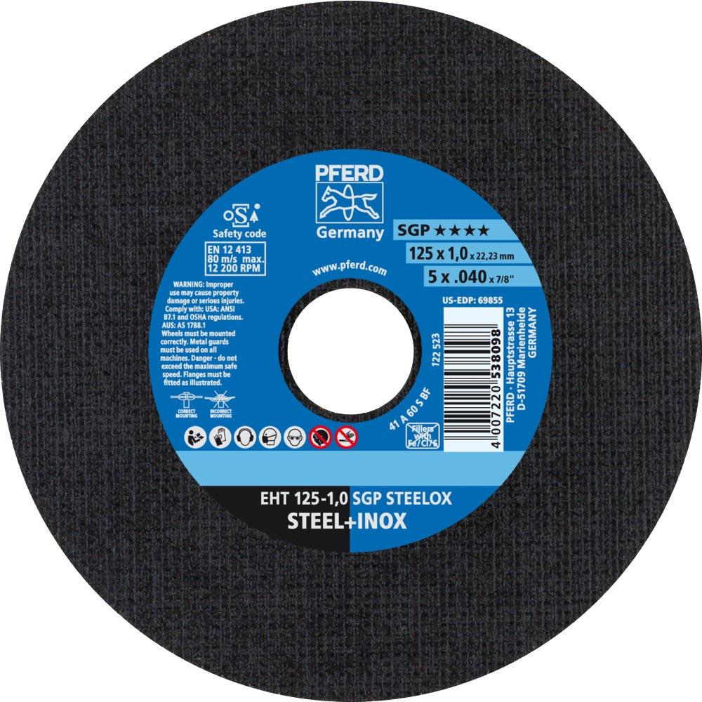 Trennscheibe SGP STEELOX D125x1mm gerade INOX Bohrung 22,23 mm