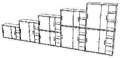 Anstellcontainer, BxTxH 400x800x720-760, 4 Fächer, weiß Anstellcontainer, BxTxH 400x800x720-760, 4 Fächer, weiß