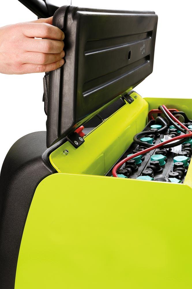 Elektrohydraulischer Stapler, mit Fahrantrieb, Traglast 1200 kg, Hubhöhe 1600 mm, OHNE Batterien und Ladegerät