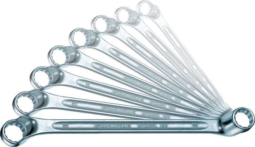 Doppelringschlüsselsatz 20/12 12-teilig Schlüsselweite 6 - 32 mm tief gekröpft Doppelringschlüsselsatz 20/12 12-teilig Schlüsselweite 6 - 32 mm tief gekröpft
