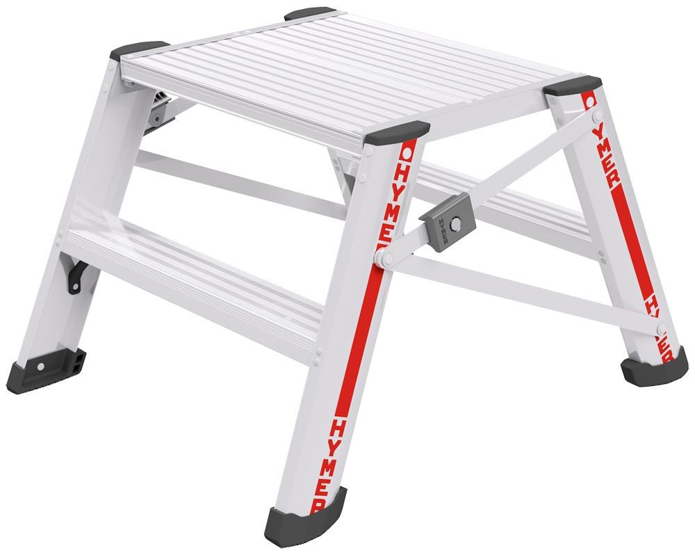 Service- und Montagetritt aus Aluminium, 2x2 Stufen, Standhöhe 460 mm, 80 mm tiefe Stufen, beidseitig Service- und Montagetritt aus Aluminium, 2x2 Stufen, Standhöhe 460 mm, 80 mm tiefe Stufen, beidseitig