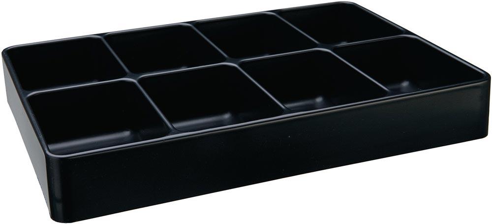Einsatz LOGS 130 H48xB338xT238mm Kunststoff schwarz 8-fach Einsatz LOGS 130 H48xB338xT238mm Kunststoff schwarz 8-fach