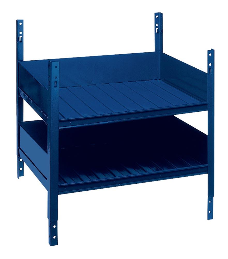 Regalelement LOGS 40 H520xB540xT390mm blau RAL 5022 mit Doppelfachboden