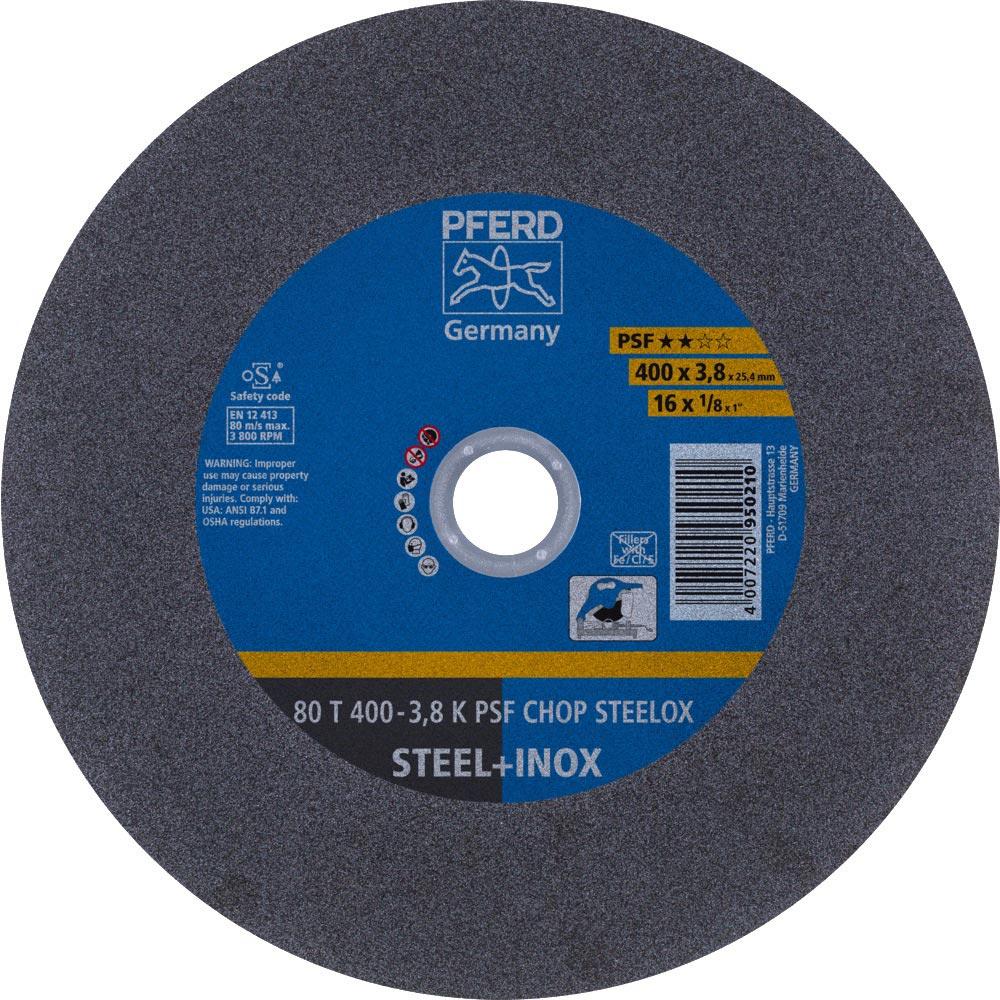 Trennscheibe PSF CHOP STEELOX D400x3,8mm gerade Stahl/INOX Bohrung 25,4 mm Trennscheibe PSF CHOP STEELOX D400x3,8mm gerade Stahl/INOX Bohrung 25,4 mm